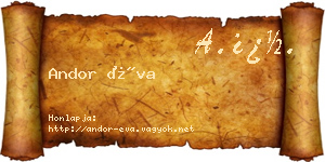 Andor Éva névjegykártya