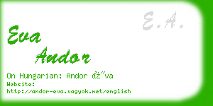 eva andor business card